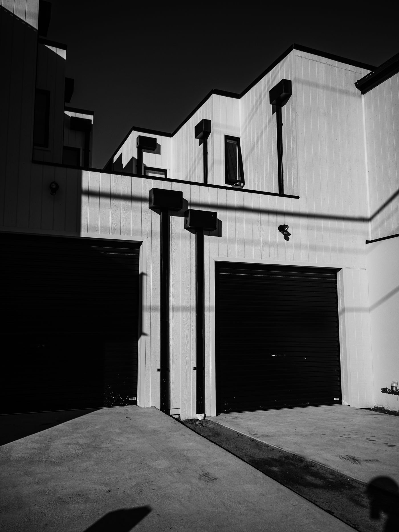 Black sectional garage doors